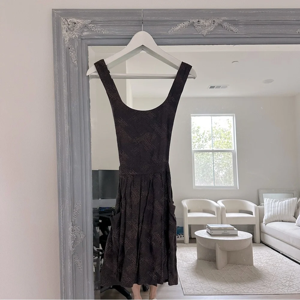 Free People Printed Mini Dress Brown Size S